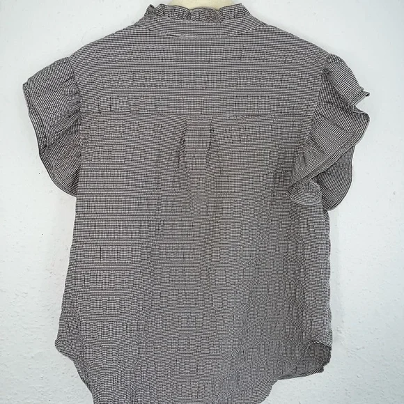 DKNY Women's Ruffle Sleeve Top - Gray - Picture 4 of 6